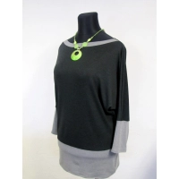 Tunika Eleni - dwukolorowe  kimono grafit + szary